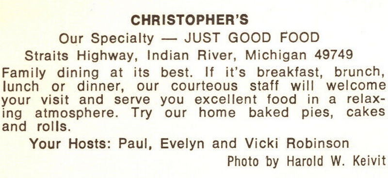 Christophers Cafe - Vintage Postcard (newer photo)